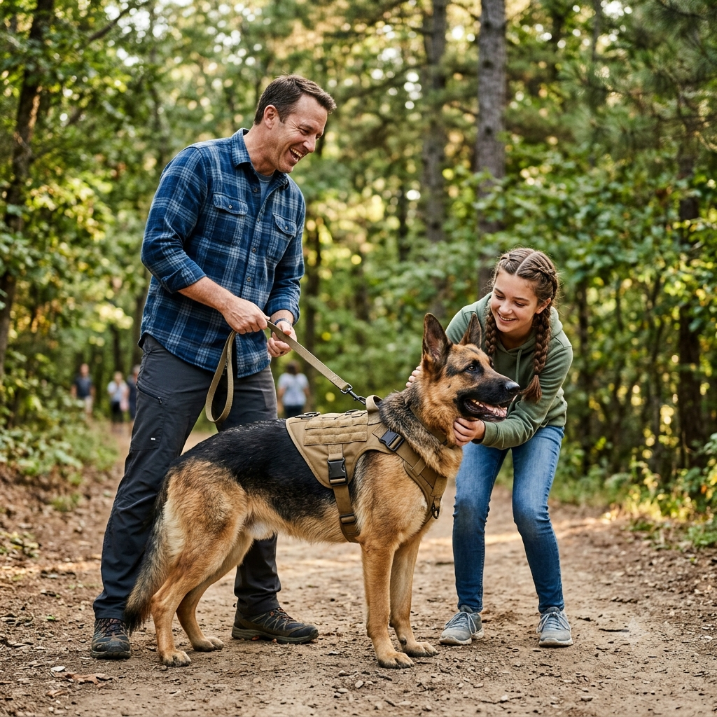 Tactical No-Pull Dog Harness | Adjustable Military Service Vest for Large Dogs