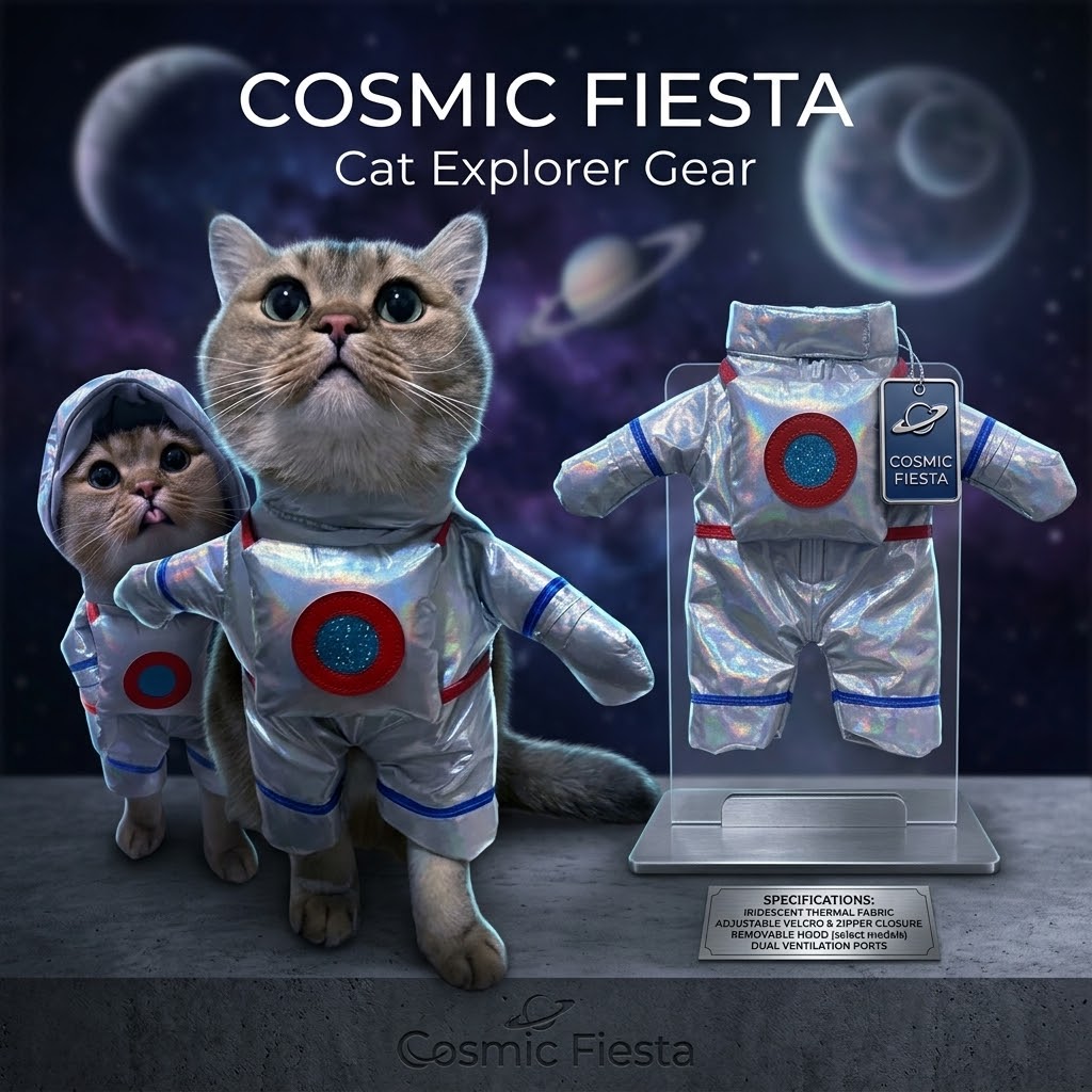 Pet Astronaut Halloween Costume: Cat Space Suit