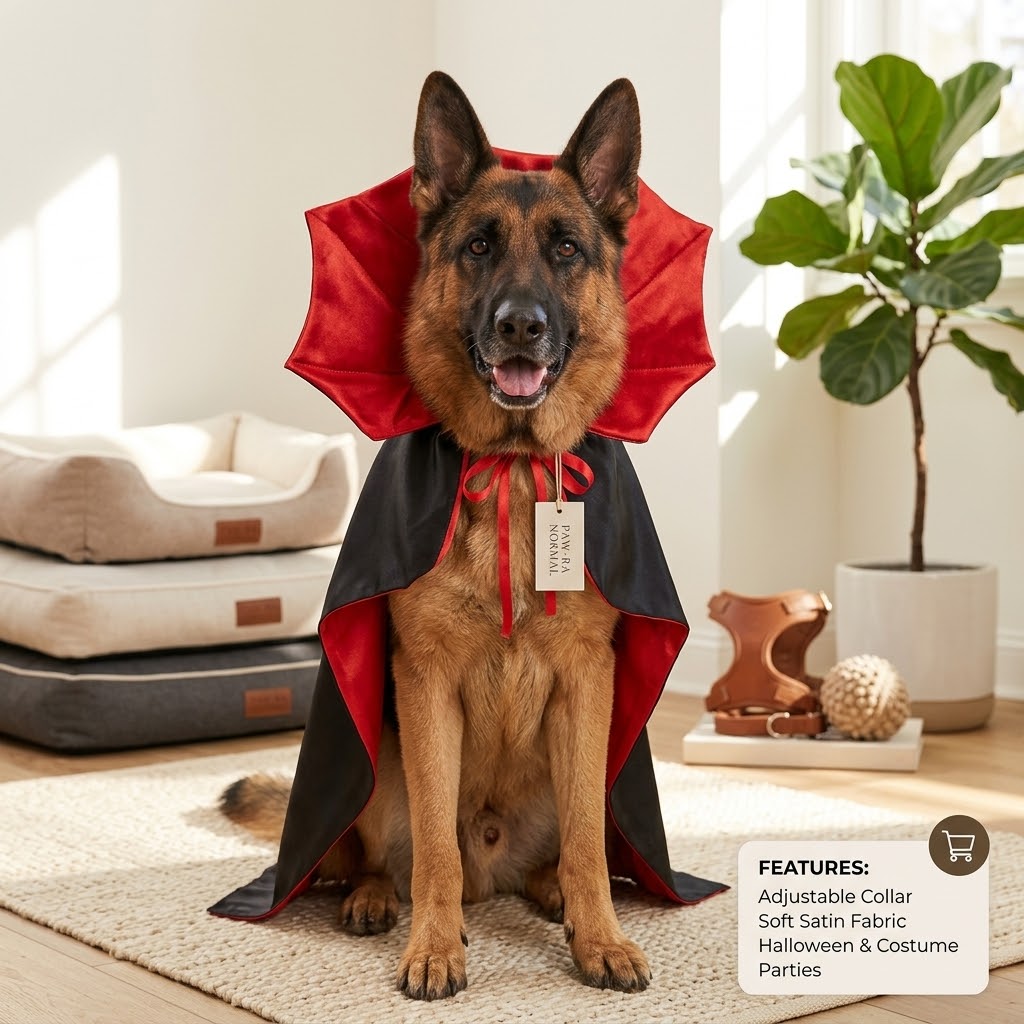 Halloween Pet Cape Costume: Vampire Dog Cape with Collar