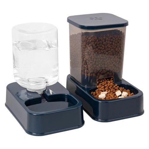 Automatic Gravity Pet Feeder & Water Dispenser Set | Self-Refilling Food & Water Bowl for Cats & Small Dogs
