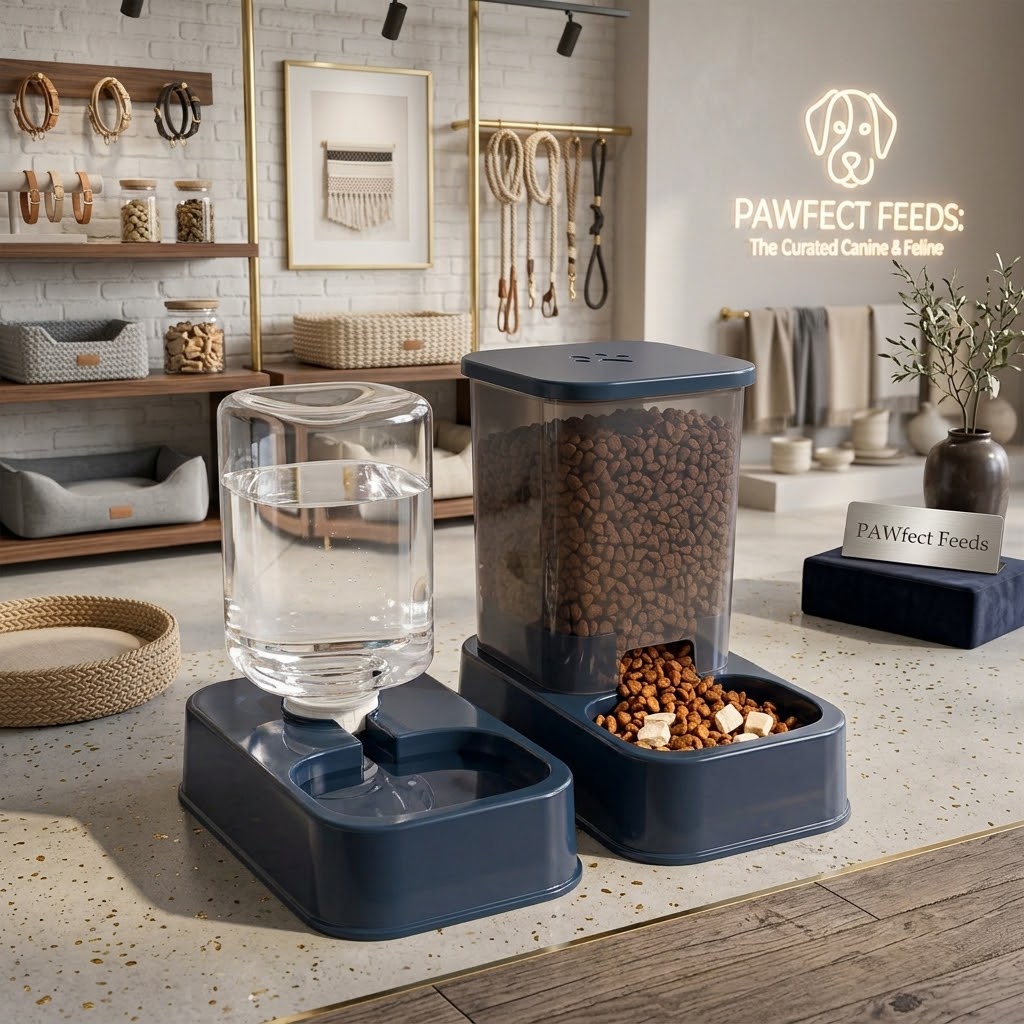 Automatic Gravity Pet Feeder & Water Dispenser Set | Self-Refilling Food & Water Bowl for Cats & Small Dogs