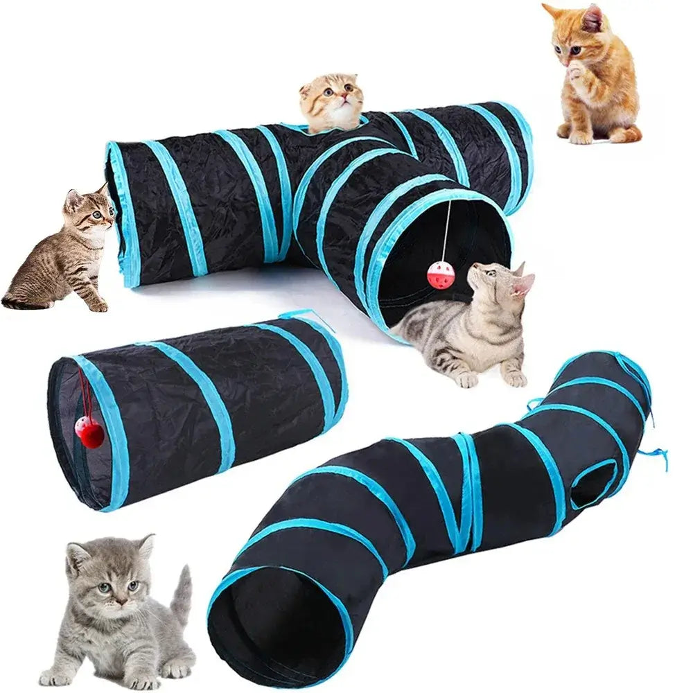 Foldable Cat Play Tunnel | Interactive S, T & Y Cat Tunnel Toy for Indoor Cats