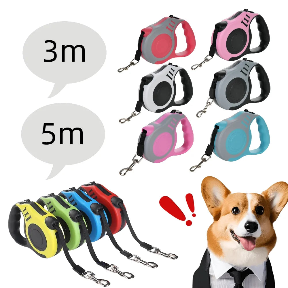 3M & 5M Retractable Dog Leash | Automatic Tangle-Free Walking Lead for Small, Medium & Large Dogs
