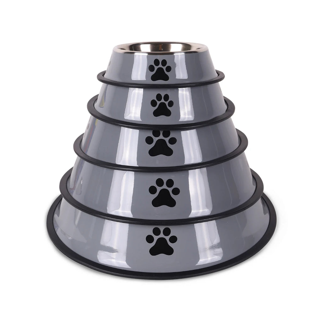 Stainless Steel Dog Bowl with Non-Slip Silicone Mat