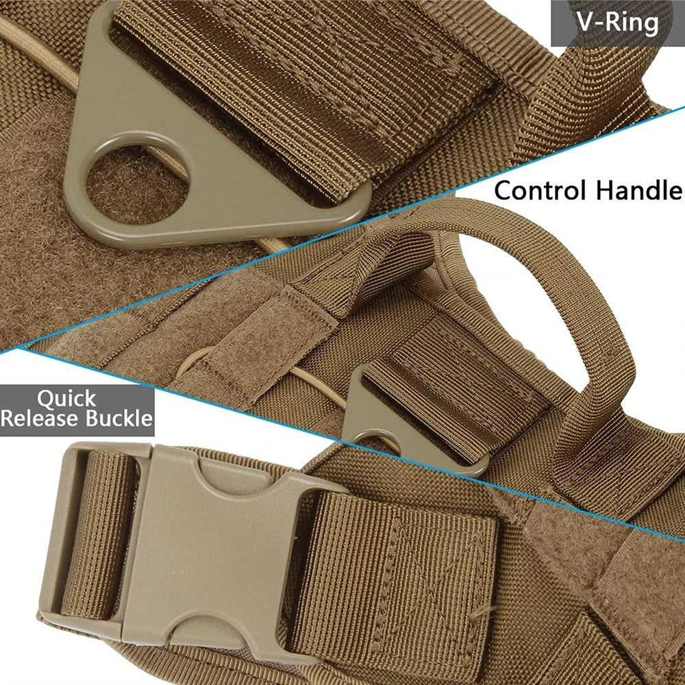 Tactical No-Pull Dog Harness | Adjustable Military Service Vest for Large Dogs