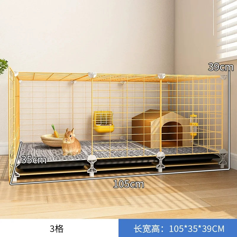 Large 2-Story Indoor Rabbit Cage | Spacious Bunny Hutch with Removable Tray