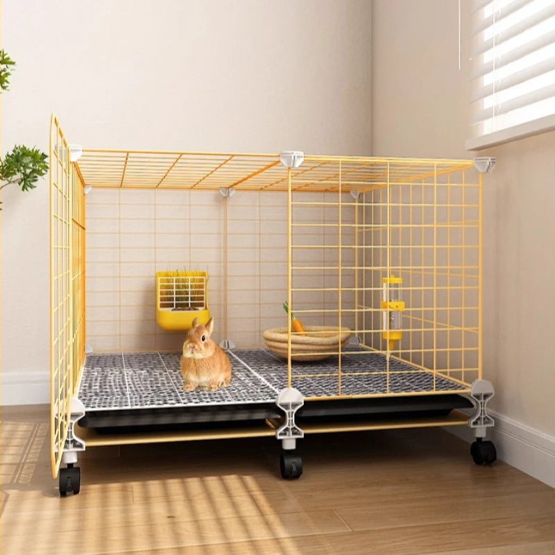 Large 2-Story Indoor Rabbit Cage | Spacious Bunny Hutch with Removable Tray