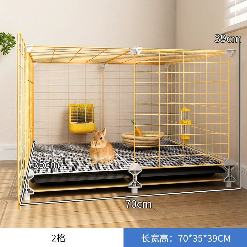 Large 2-Story Indoor Rabbit Cage | Spacious Bunny Hutch with Removable Tray