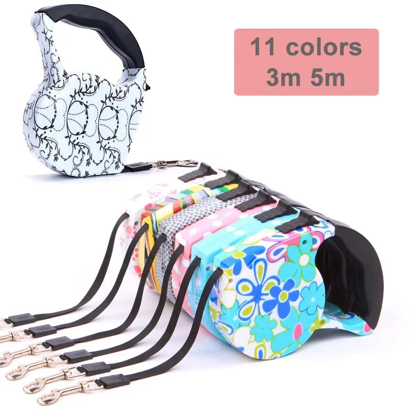 Retractable Dog Leash 3M/5M | Tangle-Free Nylon Walking Lead for Small Dogs & Cats