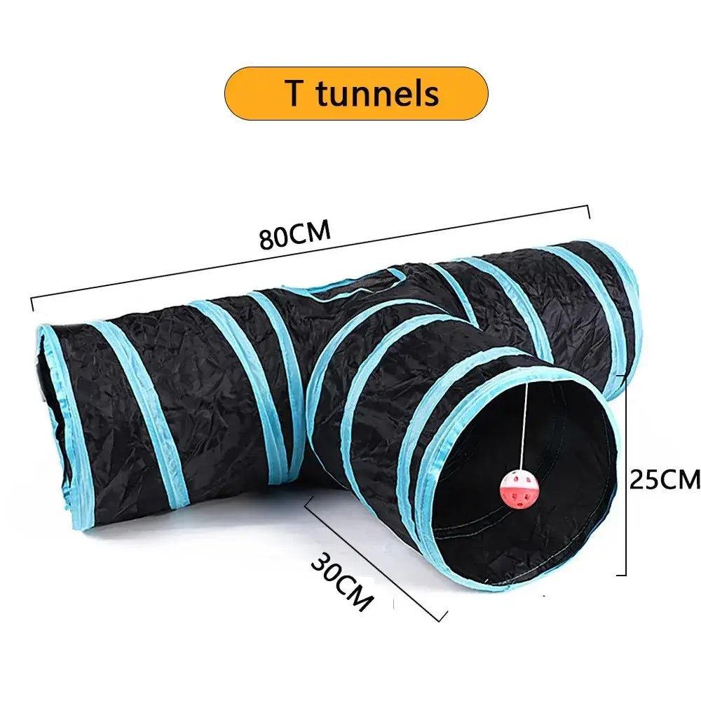 Foldable Cat Play Tunnel | Interactive S, T & Y Cat Tunnel Toy for Indoor Cats