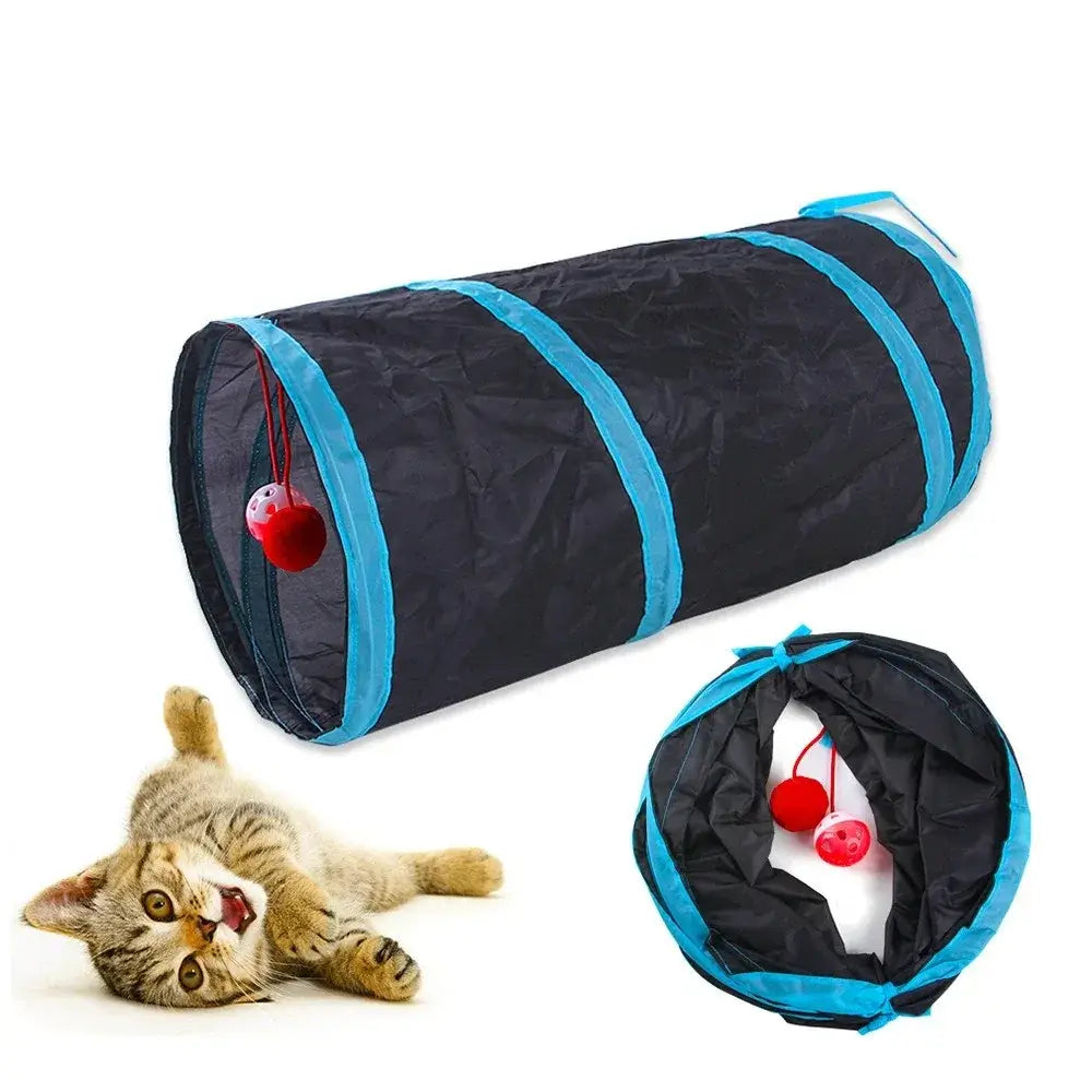 Foldable Cat Play Tunnel | Interactive S, T & Y Cat Tunnel Toy for Indoor Cats