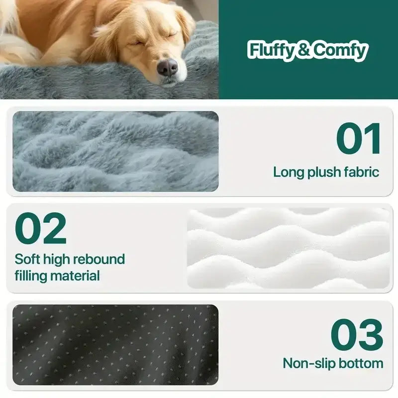 Luxury Faux Rabbit Fur Pet Bed | Ultra Soft Calming Mat for Dogs & Cats