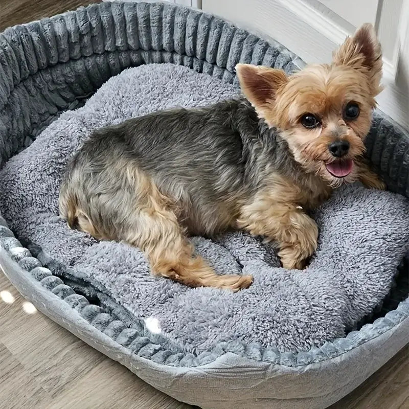 Reversible All-Season Pet Bed | Washable Soft Dog & Cat Cushion Mat