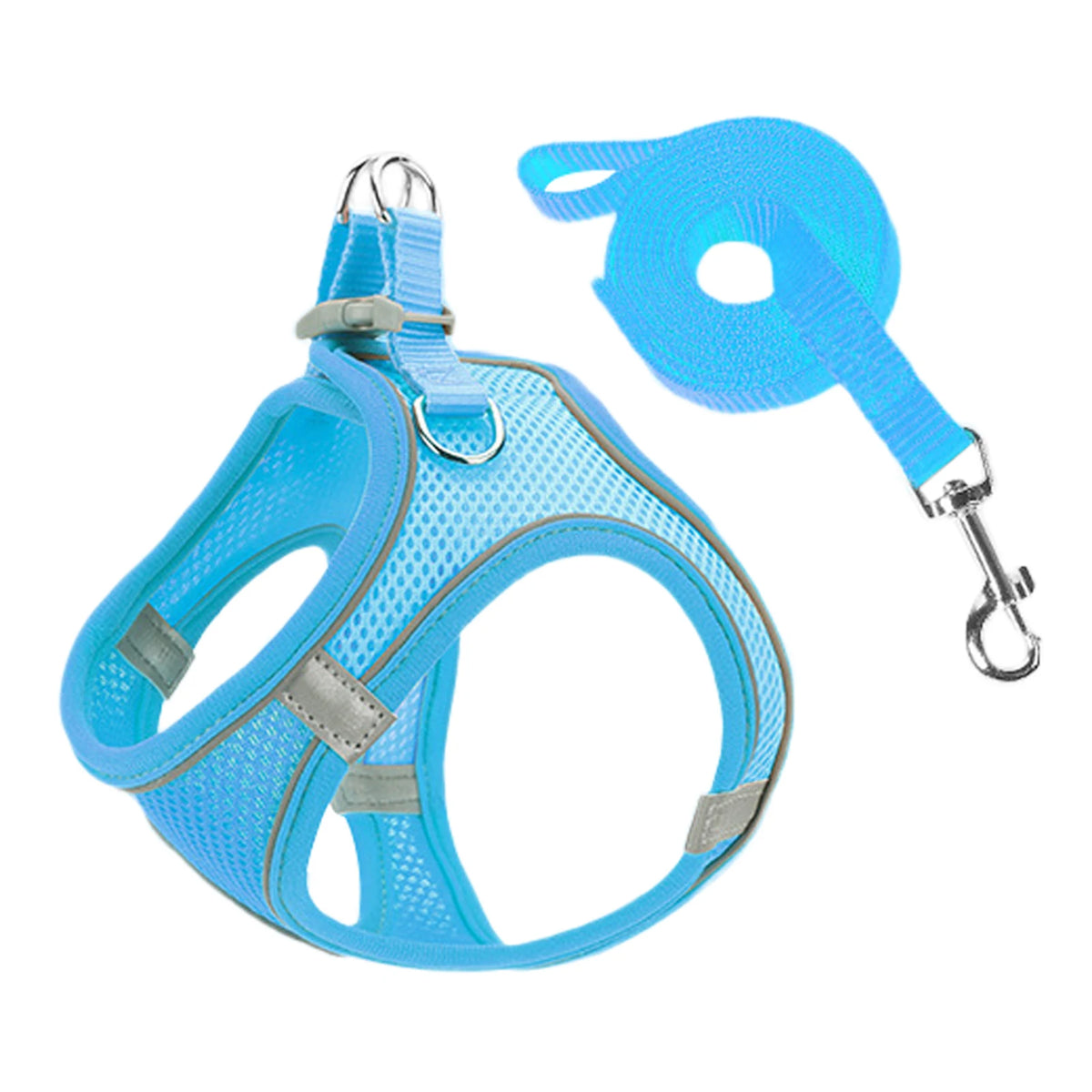 Reflective Adjustable Dog & Cat Harness Vest with Leash | Breathable No-Pull Pet Harness for Small & Medium Pets