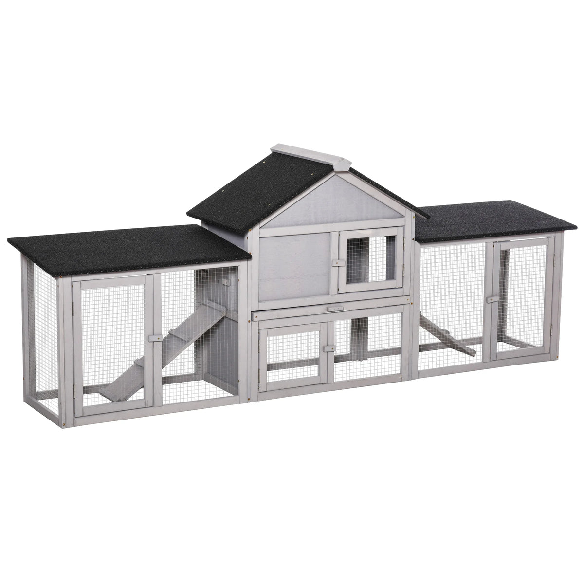 Outdoor Rabbit Hutch | Spacious Wooden Bunny Cage for 2–4 Rabbits