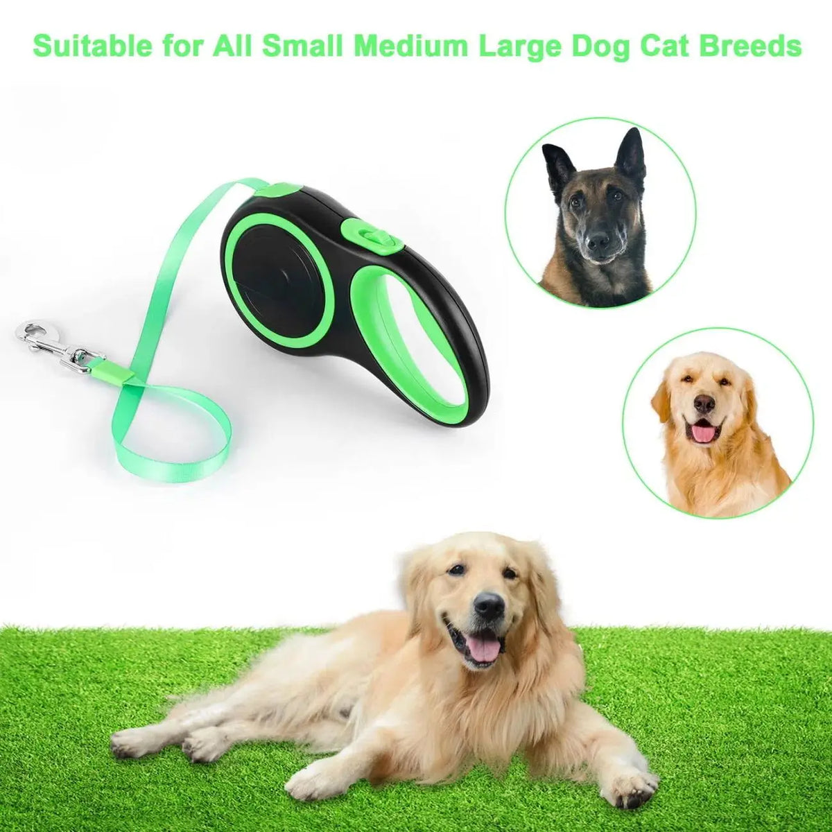 Retractable Dog Leash 3M/5M | Heavy-Duty Nylon Walking Lead for Small, Medium & Large Dogs