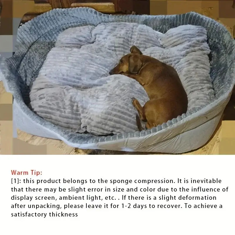 Reversible All-Season Pet Bed | Washable Soft Dog & Cat Cushion Mat
