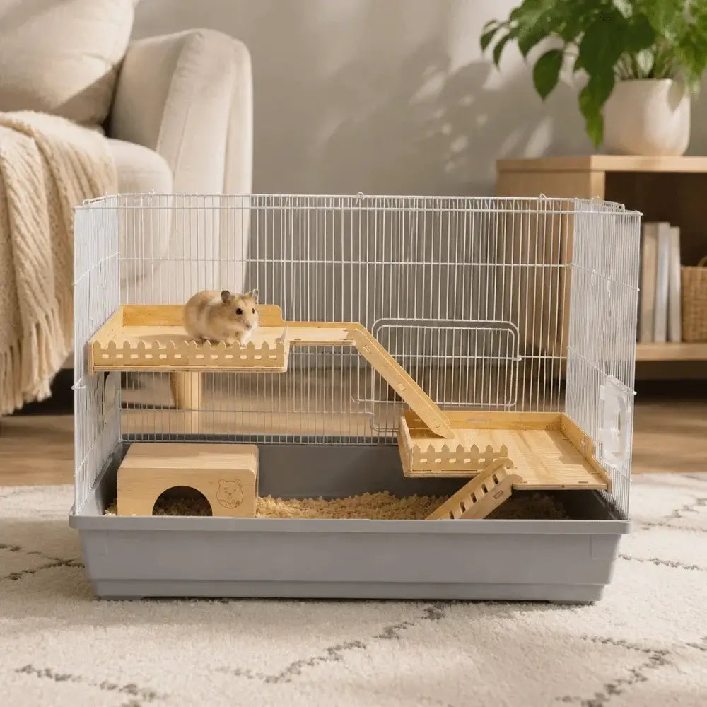 Wooden Wooden Hamster Platform Fence Proof Design Safe Hamster Climbing Platform Multifunctional Anti-Bite Hamster Nest Ladder