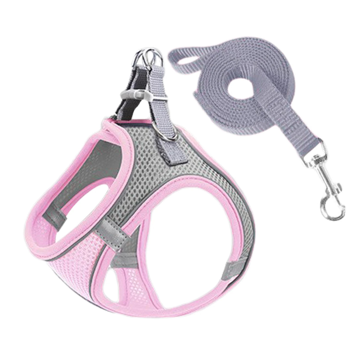 Reflective Adjustable Dog & Cat Harness Vest with Leash | Breathable No-Pull Pet Harness for Small & Medium Pets