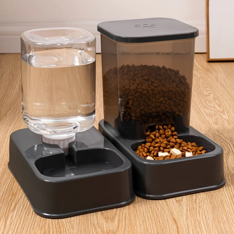 Automatic Gravity Pet Feeder & Water Dispenser Set | Self-Refilling Food & Water Bowl for Cats & Small Dogs