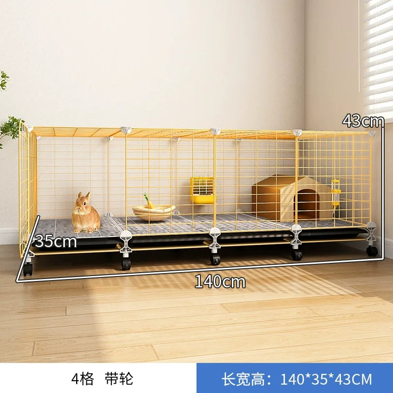 Large 2-Story Indoor Rabbit Cage | Spacious Bunny Hutch with Removable Tray