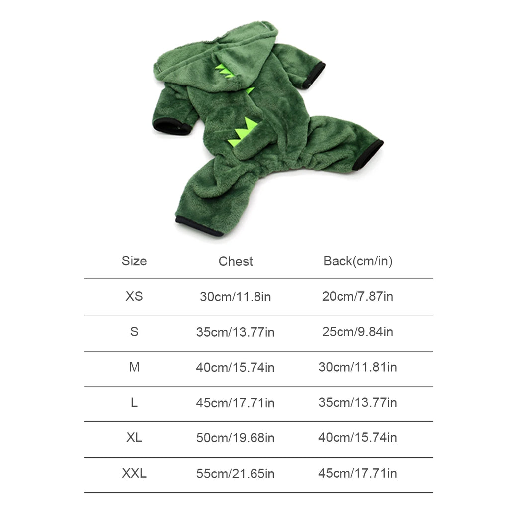 Dinosaur Dog Halloween Costume: DinoSnuggle Fleece Onesie