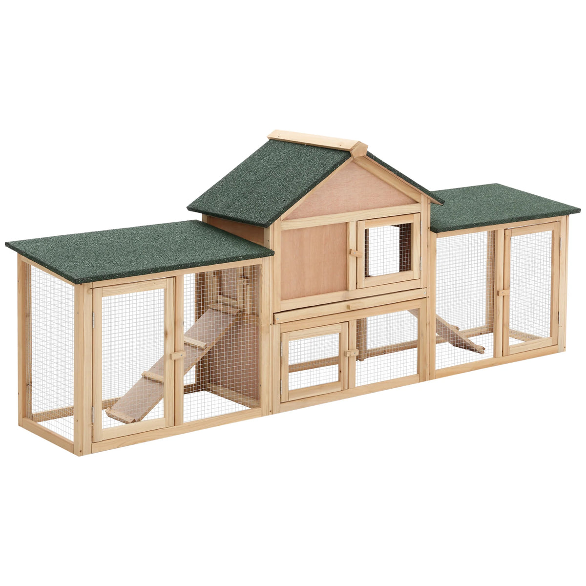 Outdoor Rabbit Hutch | Spacious Wooden Bunny Cage for 2–4 Rabbits