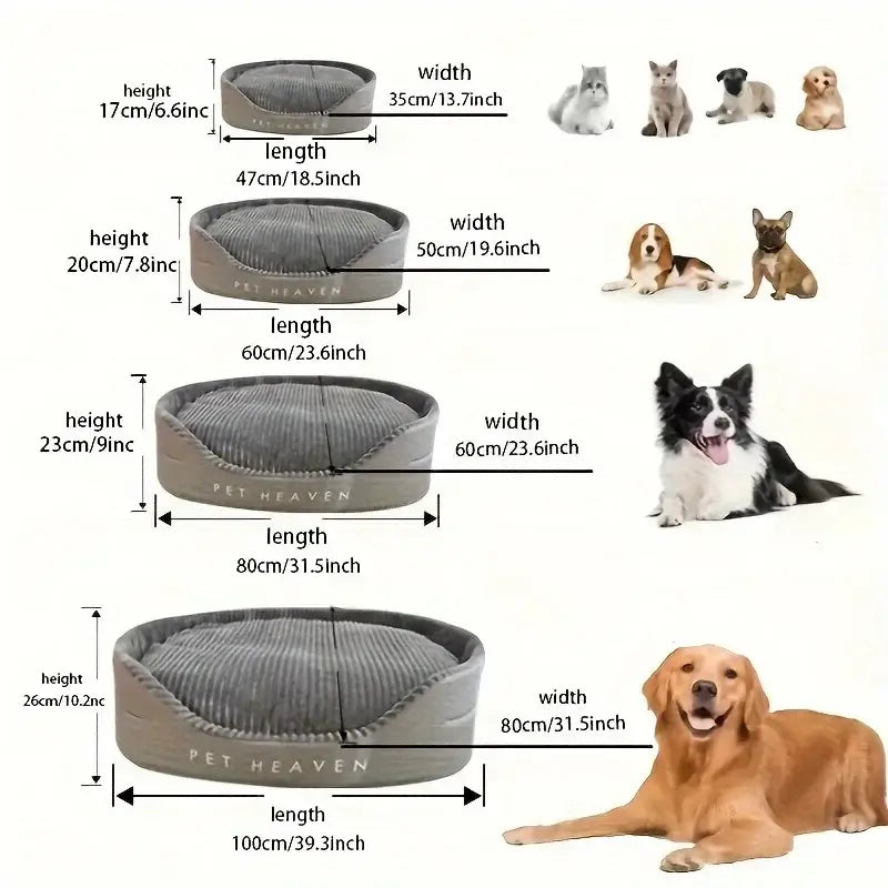 Reversible All-Season Pet Bed | Washable Soft Dog & Cat Cushion Mat