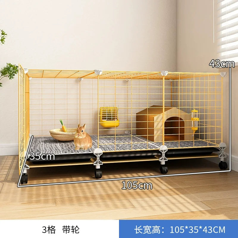 Large 2-Story Indoor Rabbit Cage | Spacious Bunny Hutch with Removable Tray