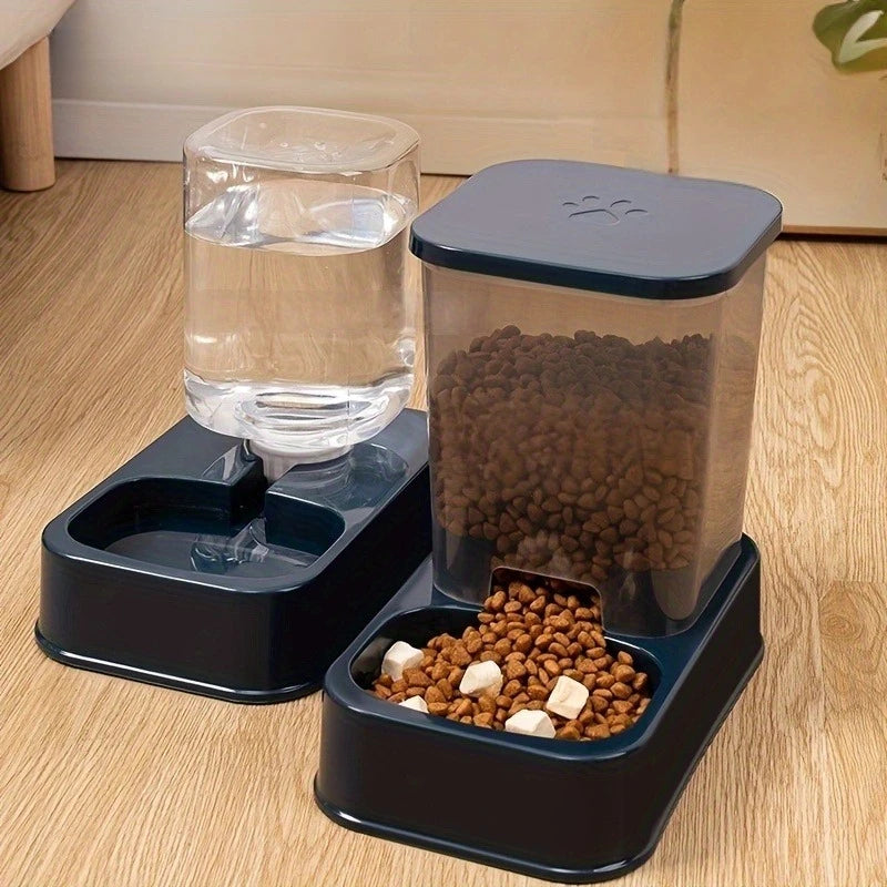 Automatic Gravity Pet Feeder & Water Dispenser Set | Self-Refilling Food & Water Bowl for Cats & Small Dogs