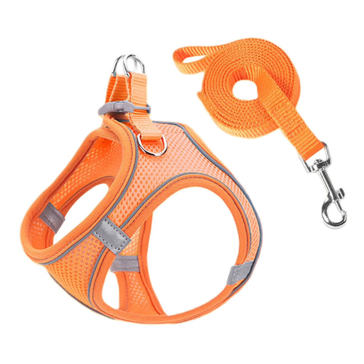 Reflective Adjustable Dog & Cat Harness Vest with Leash | Breathable No-Pull Pet Harness for Small & Medium Pets