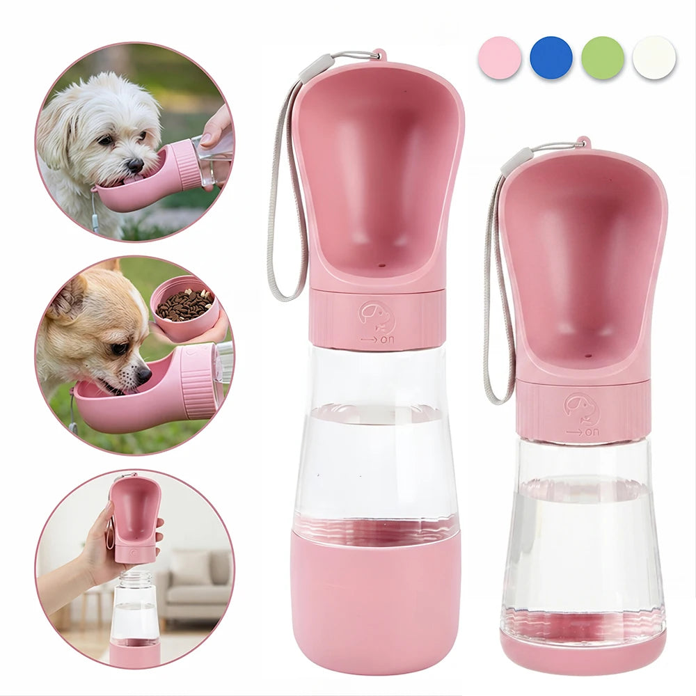 2-in-1 Portable Pet Water Bottle & Food Container | Leakproof Travel Bottle for Dogs & Cats