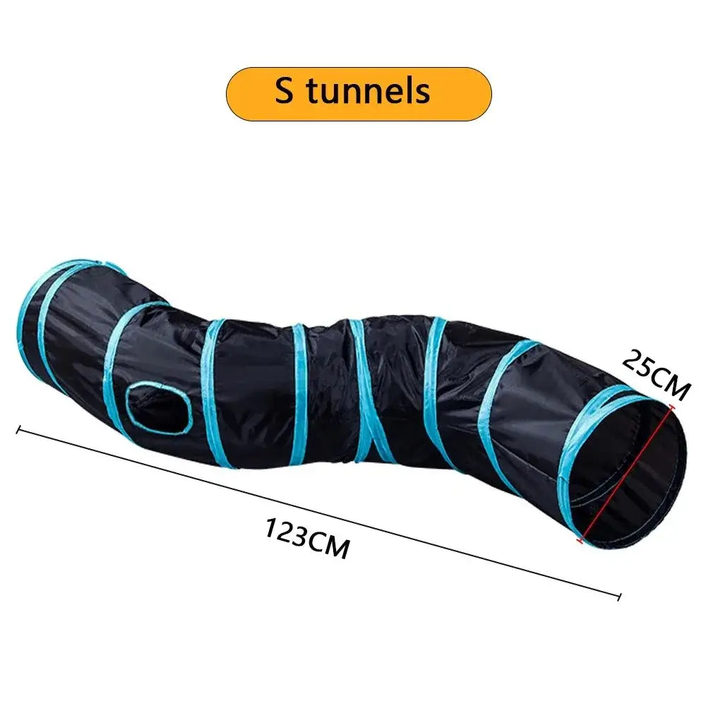 Foldable Cat Play Tunnel | Interactive S, T & Y Cat Tunnel Toy for Indoor Cats