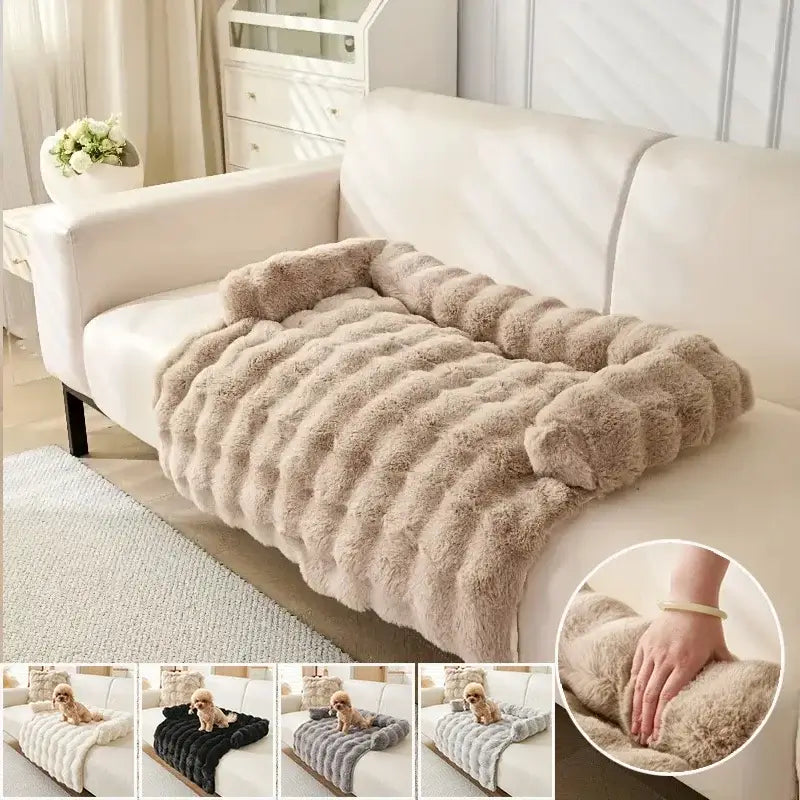 Luxury Faux Rabbit Fur Pet Bed | Ultra Soft Calming Mat for Dogs & Cats