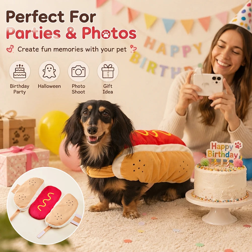 Hot Dog Halloween Costume for Dogs: Funny Pet Outfit